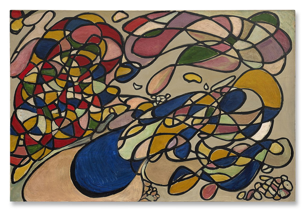 Composition by Fahralnissa Zeid estimated at $500,000 (low) to $700,000 (high). Image courtesy of Christie's