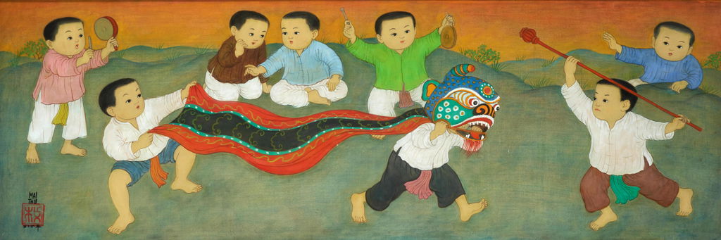 La danse de la Licorne by Mai Trung Thu sold for $622,800.
Image courtesy of Bonhams