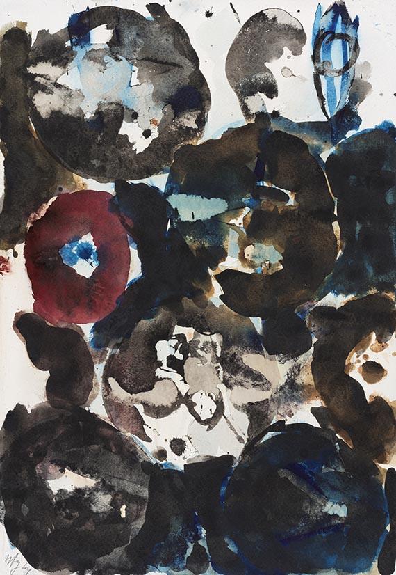 My - 11 - 64 (Mykonos) by Ernst Wilhelm Nay sold for $46,500. Image courtesy of Ketterer Kunst