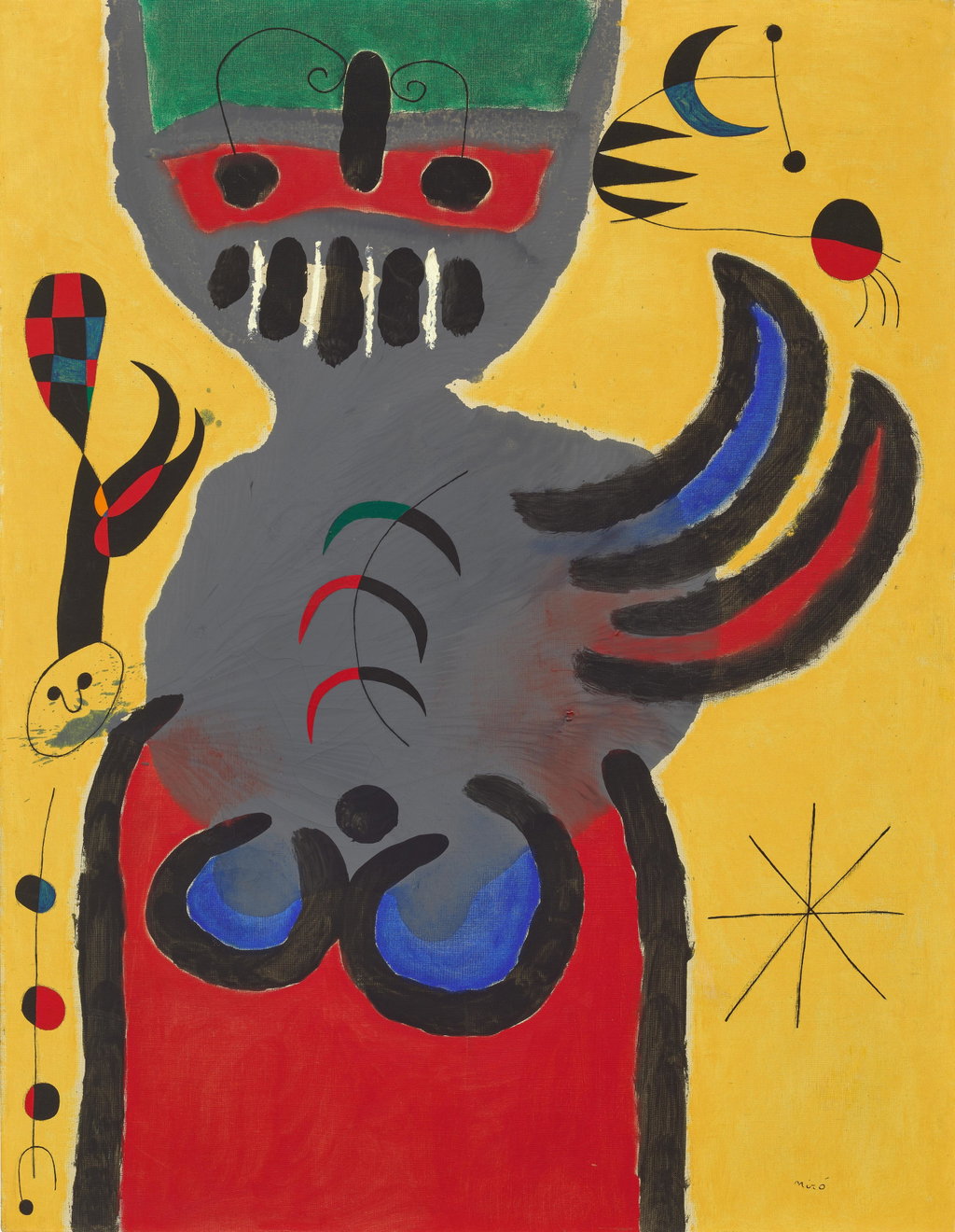 La Tige de la fleur rouge pousse vers la lune by Joan Miro estimated at $5.05m (low) to $7.3m (high). Image courtesy of Sotheby's