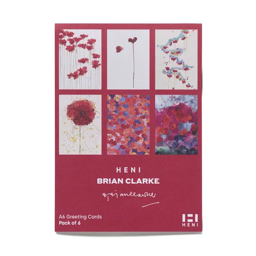 Brian Clarke A6 Greeting Cards - Red (Pack of 6)