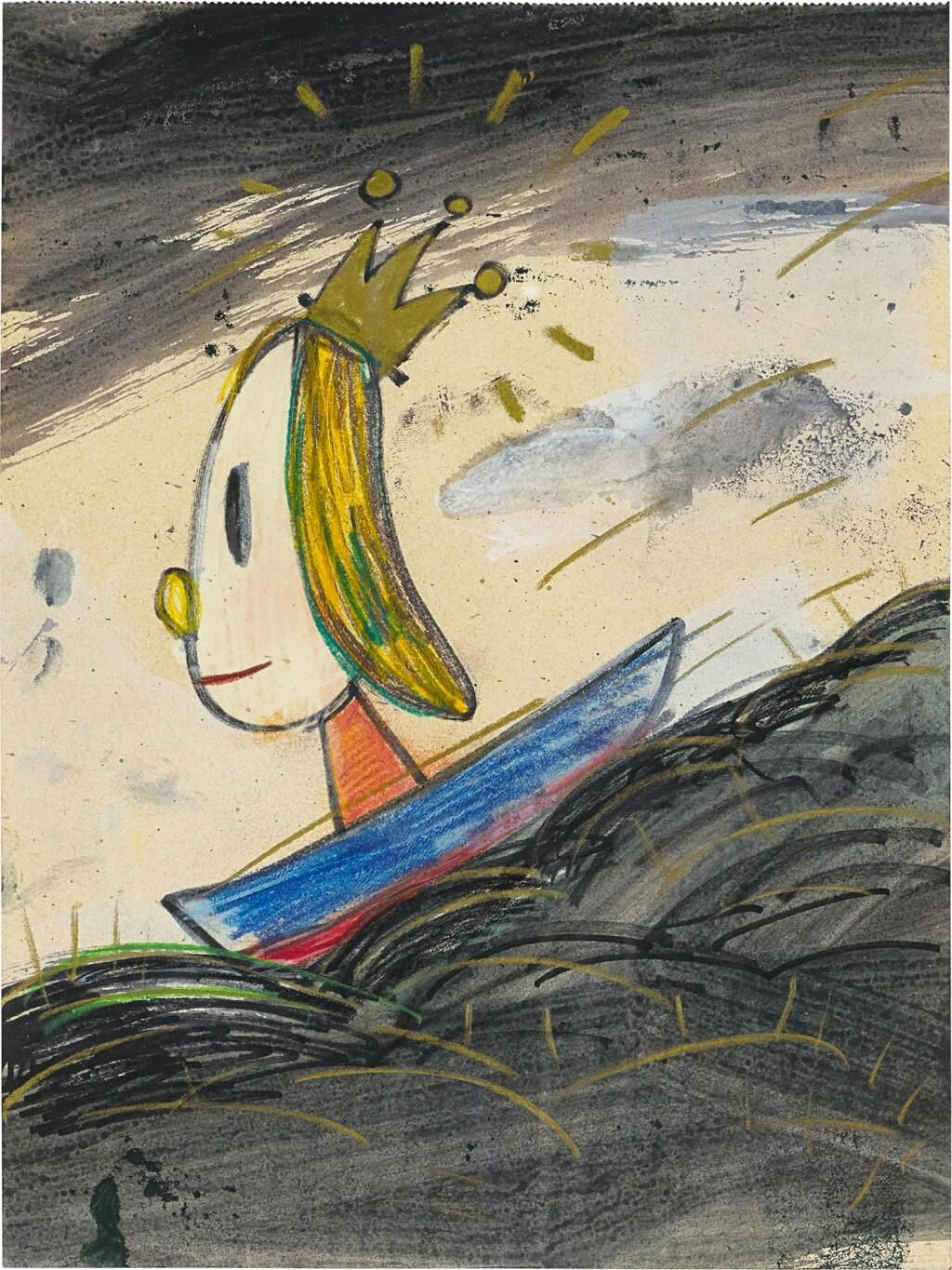 Untitled by Yoshitomo Nara sold for $130,600.
Image courtesy of Sotheby's