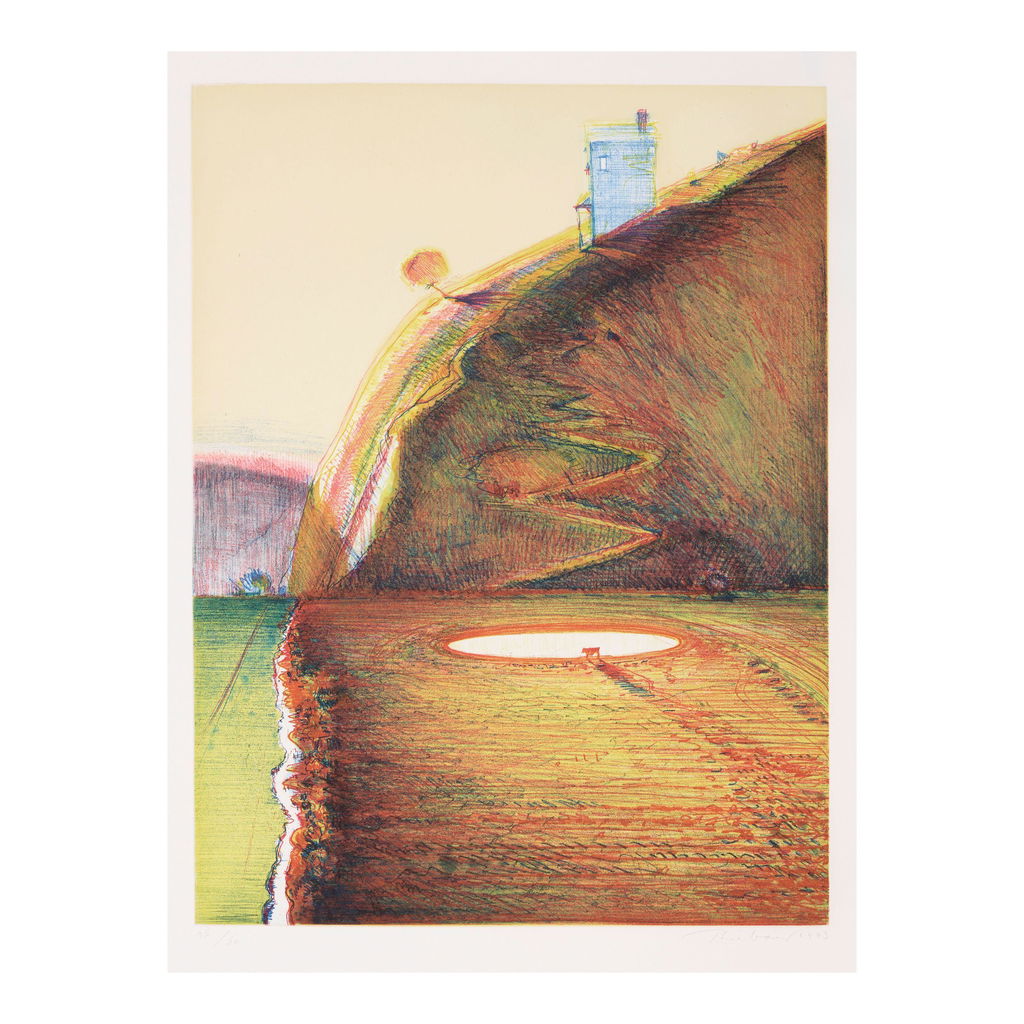 Valley Farm by Wayne Thiebaud sold for $38,400. Image courtesy of Bonhams