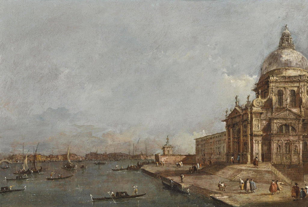 Venice, the entrance to the Grand Canal with Santa Maria della Salute by Francesco Guardi sold for $271,000. Image courtesy of Sotheby's