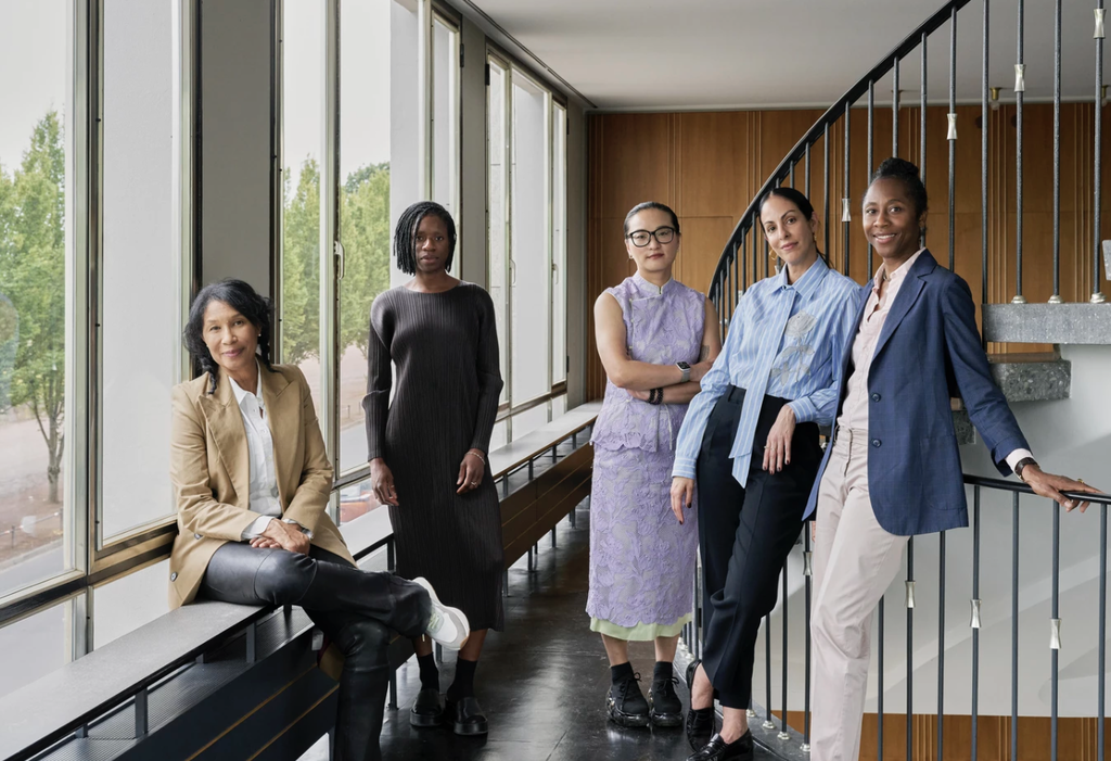 The Artistic Team for documenta 16: Romi Crawford, Mayra A. Rodríguez Castro, Xiaoyu Weng, Carla Acevedo-Yates and Naomi Beckwith (from left to right), Kassel 2025, Photo: Nicolas Wefers