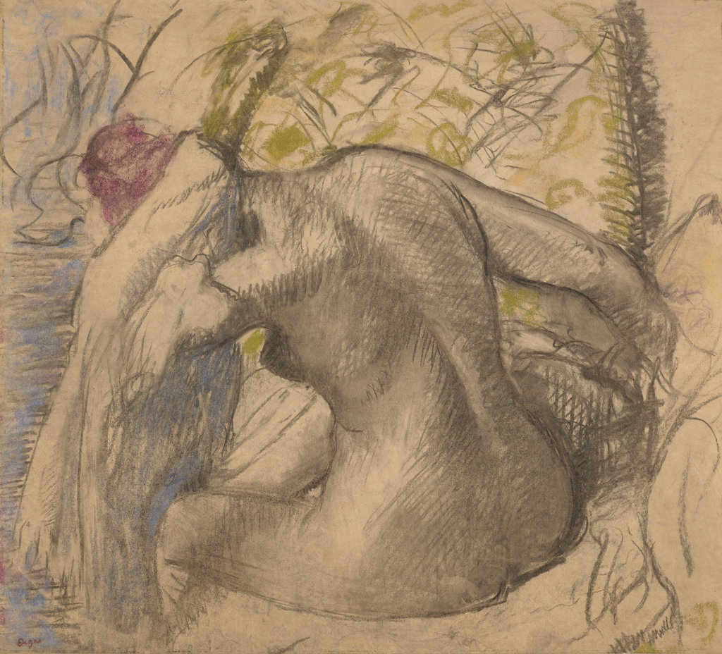 Femme nue assise, s'essuyant les cheveux by Edgar Degas estimated at $500,000 (low) to $700,000 (high). Image courtesy of Christie's