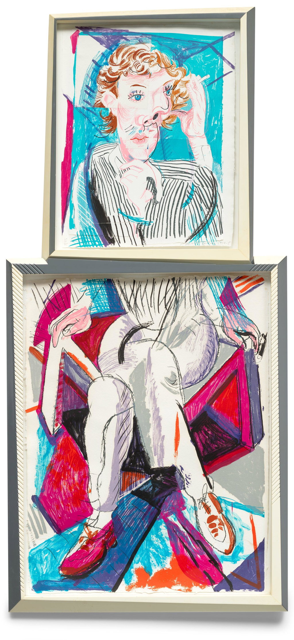 An Image of Gregory, from Moving Focus by David Hockney sold for $189,800. Image courtesy of Phillips