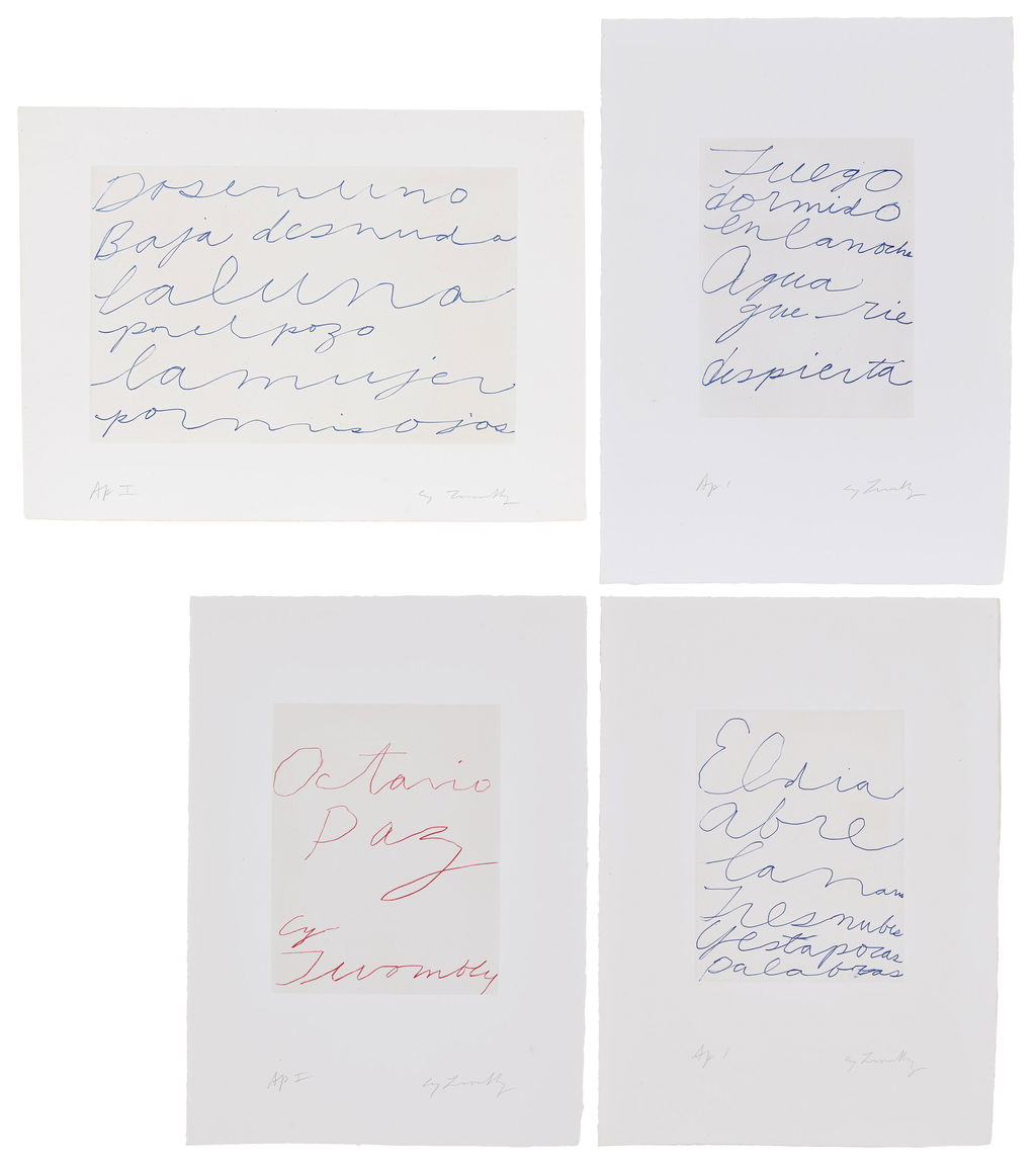 Suite Libre, from The Gaeta Set by Cy Twombly sold for $19,100 (1805% above estimate). Image courtesy of Christie's