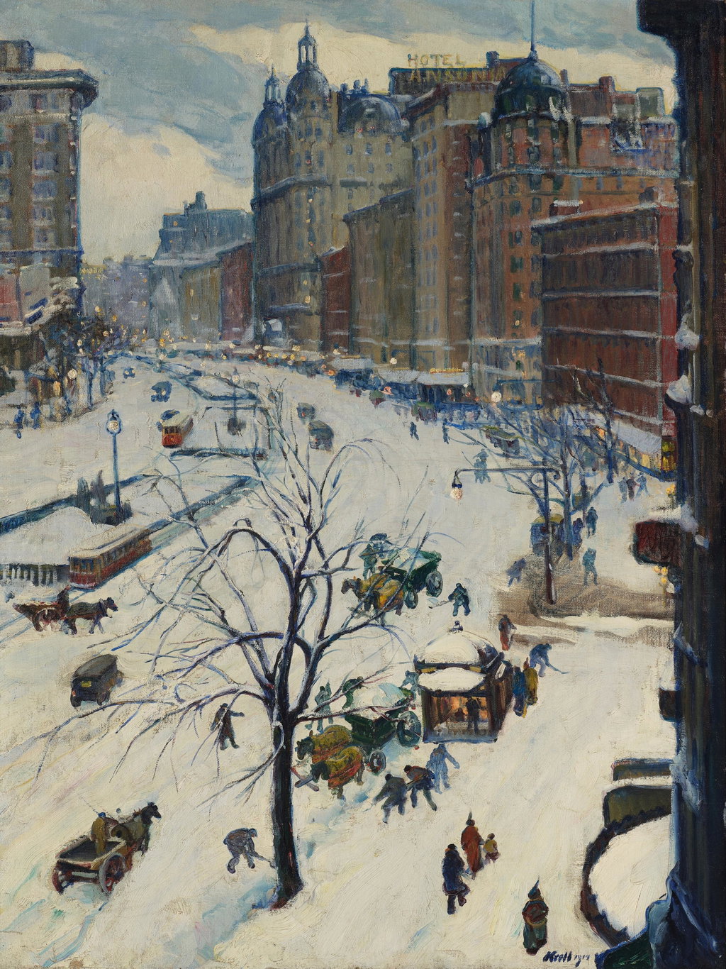 Broadway (Looking South) in Snow. Image courtesy of Sotheby's