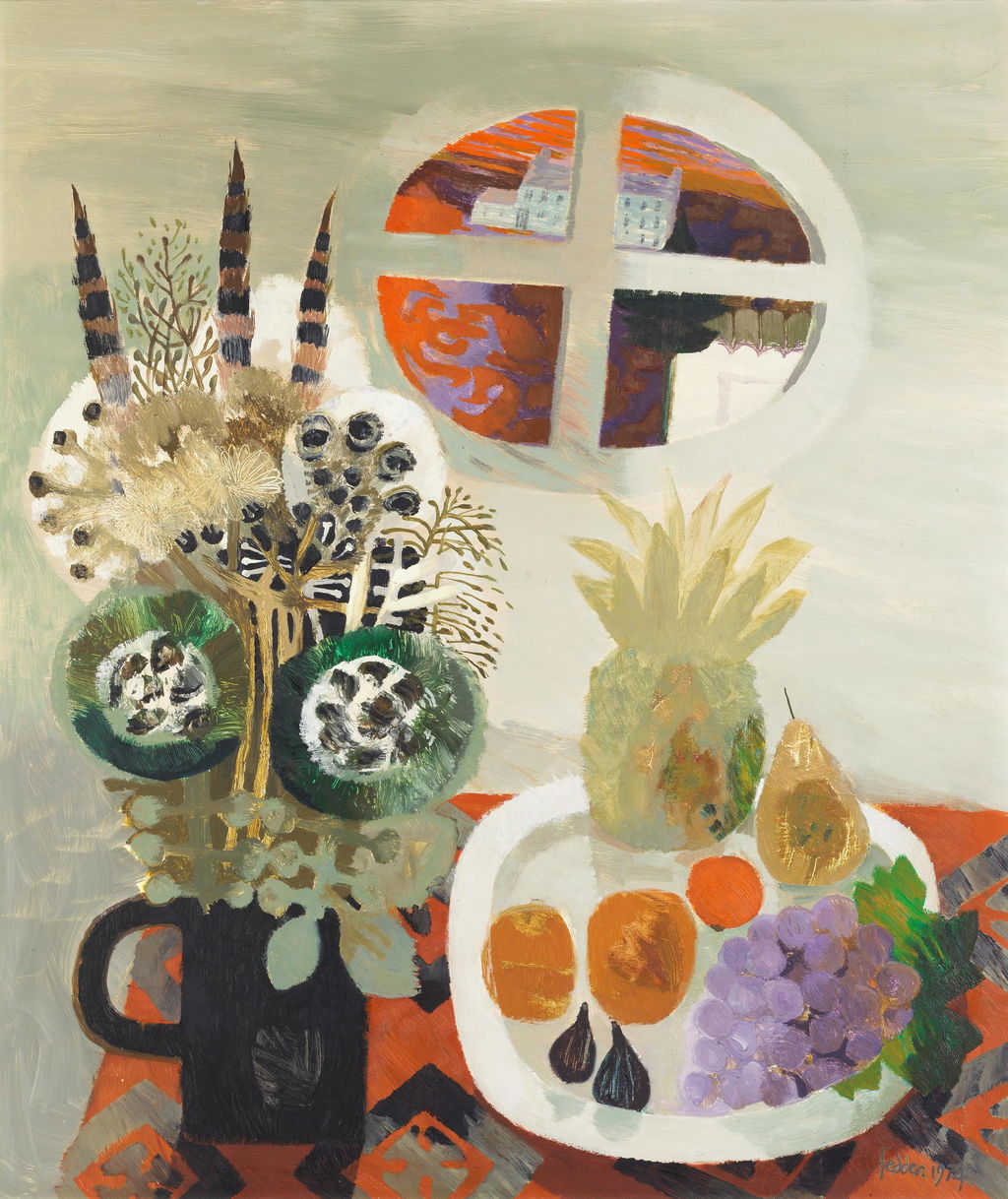 Still Life with Oval Window by Mary Fedden R.A. sold for $71,000.
Image courtesy of Bonhams