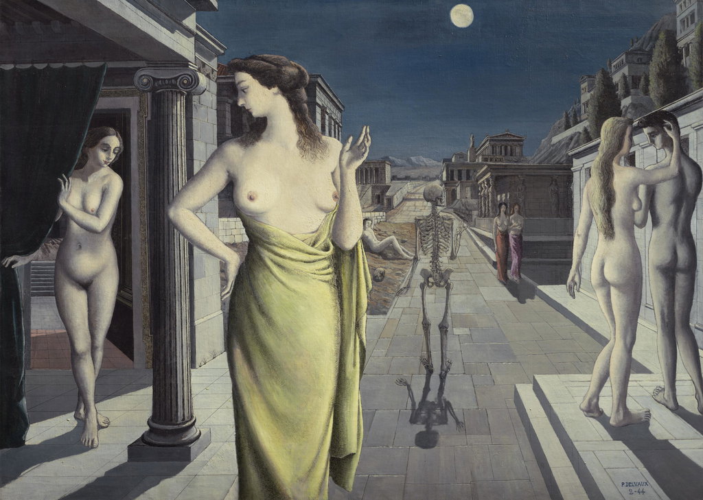 La Ville lunaire by Paul Delvaux sold for $5.77m. Image courtesy of Christie's