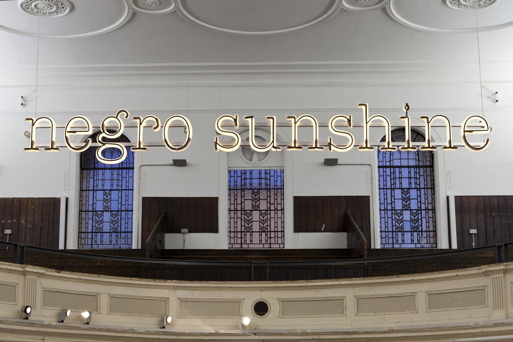 Warm Broad Glow II by Glenn Ligon estimated at $803,100 (low) to $1.07m (high). Image courtesy of Christie's