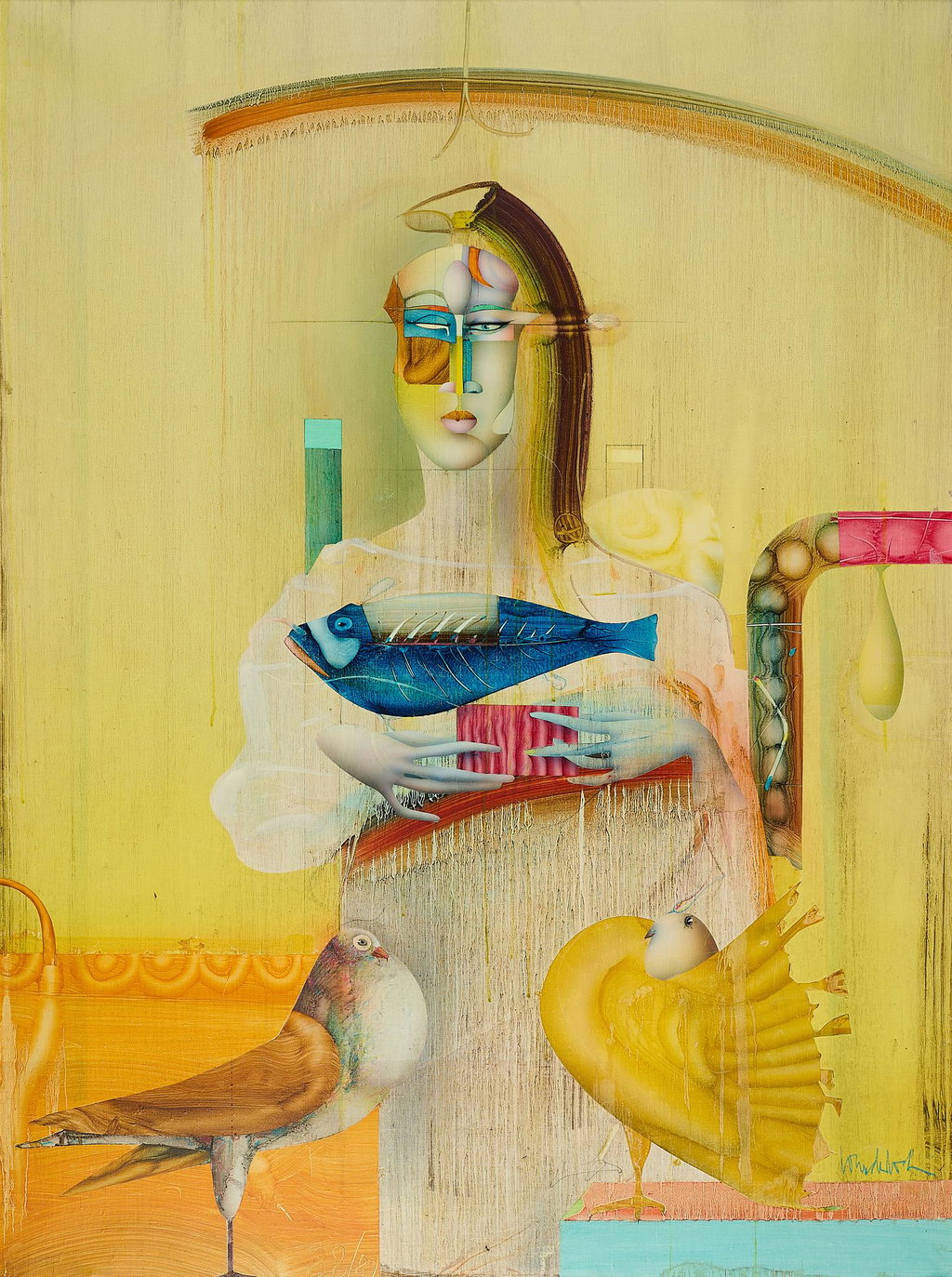 Untitled (Woman with Birds and Fish) by Paul Wunderlich sold for $9,804. Image courtesy of Van Ham Kunstauktionen