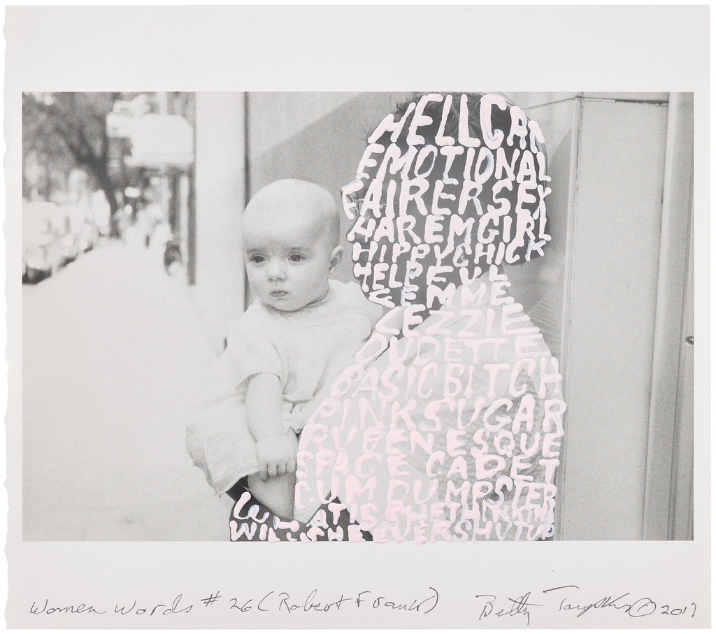 Women Words #26 (Robert Frank) by Betty Tompkins sold for $4,128 (932% above estimate). Image courtesy of Phillips