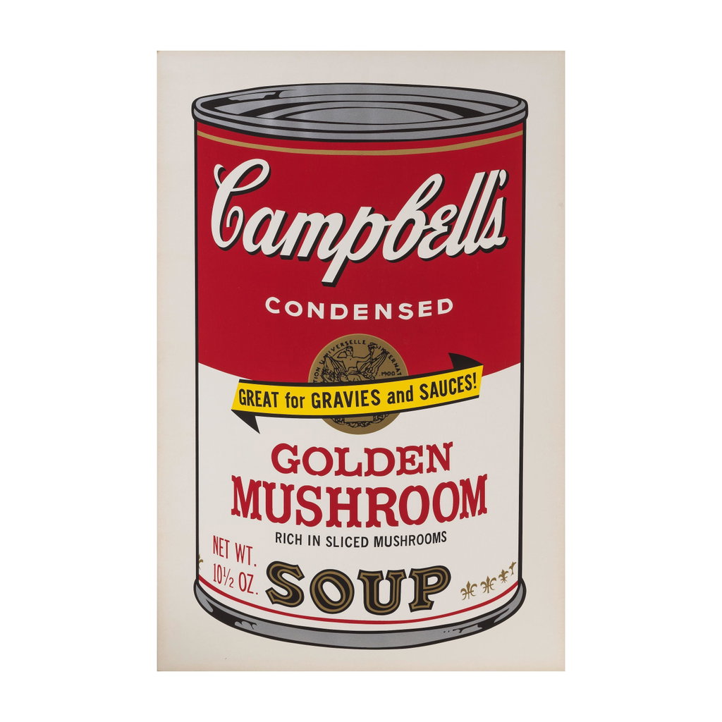 Golden Mushroom, de la série Campbell's Soup II, 1969 by Andy Warhol sold for $46,200. Image courtesy of Bonhams Cornette de Saint Cyr