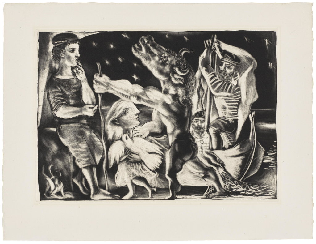 Minotaure aveugle guidé par une fillette dans la nuit, from: La Suite Vollard by Pablo Picasso sold for $127,200. Image courtesy of Christie's