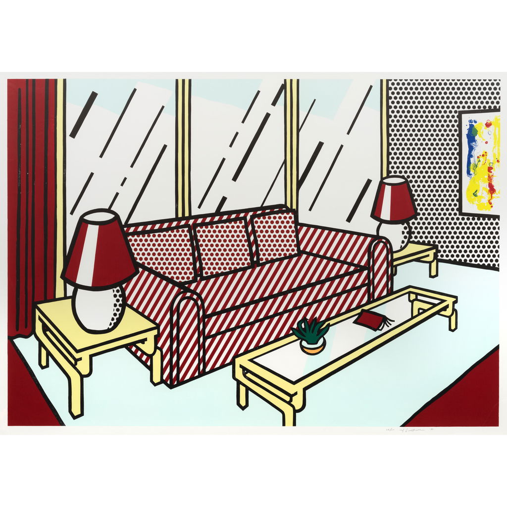 Red Lamps, from Interior Series by Roy Lichtenstein sold for $108,500.
Image courtesy of Bonhams