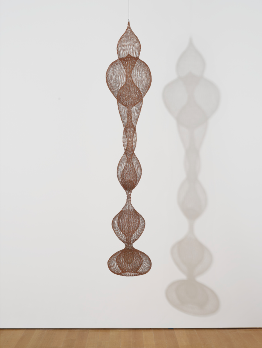 Ruth Asawa, Untitled (S.401, Hanging Seven-Lobed, Continuous Interlocking Form, with Spheres within Two Lobes) (1953-54) Image courtesy of Christie's