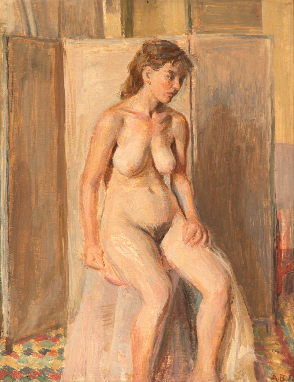 Seated Nude by Andreas Vourloumis sold for $12,600 (441% above estimate). Image courtesy of Bonhams Cornette de Saint Cyr