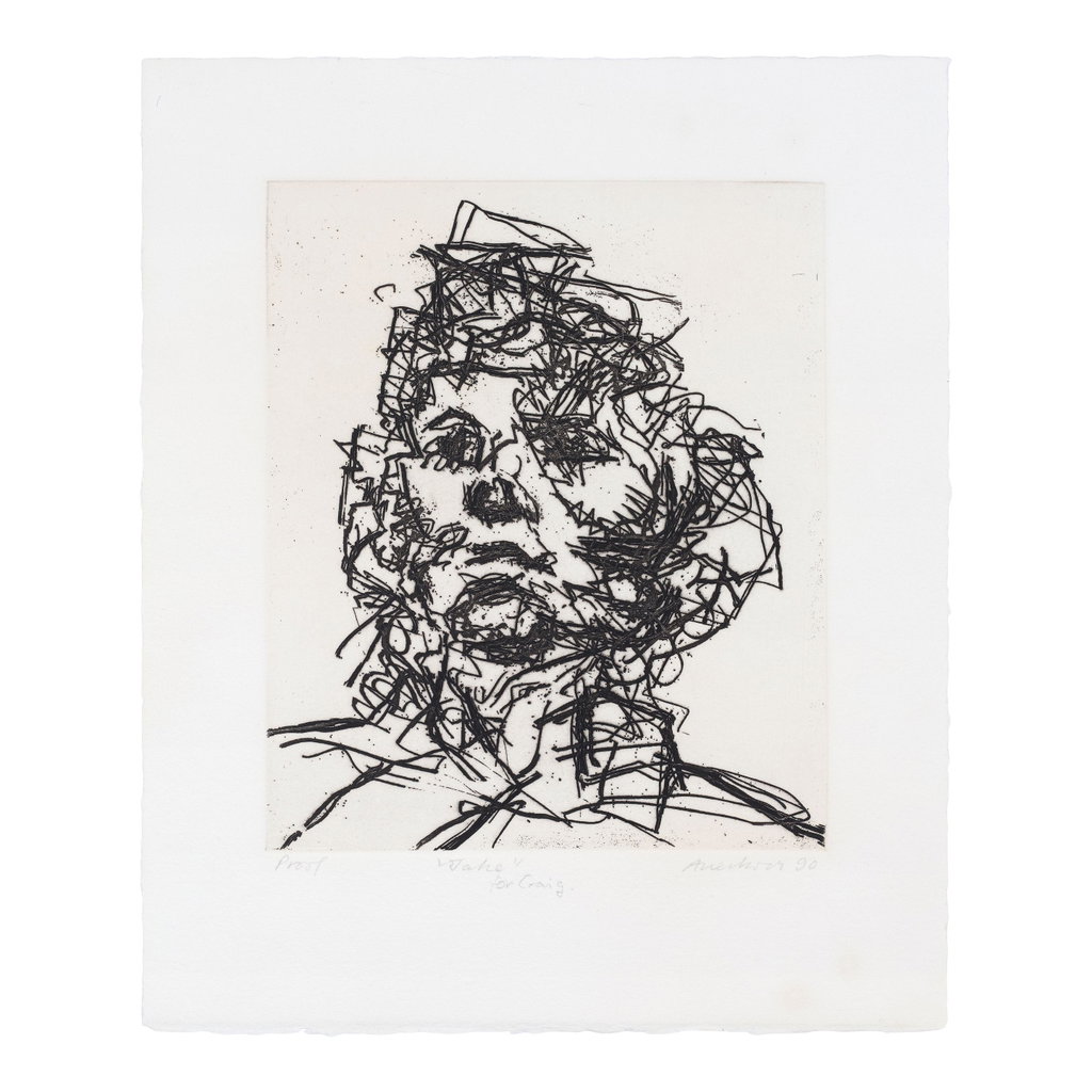 Jake, from Seven Portraits by Frank Auerbach sold for $11,000. Image courtesy of Bonhams