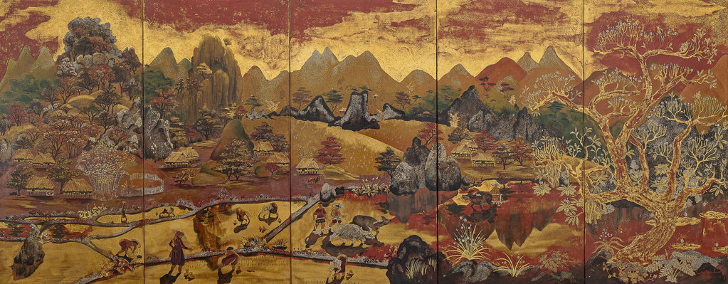 La Haute-Région du Tonkin (Tonkinese Upper Region) by Hoang Tich Chu sold for $940,700. Image courtesy of Christie's