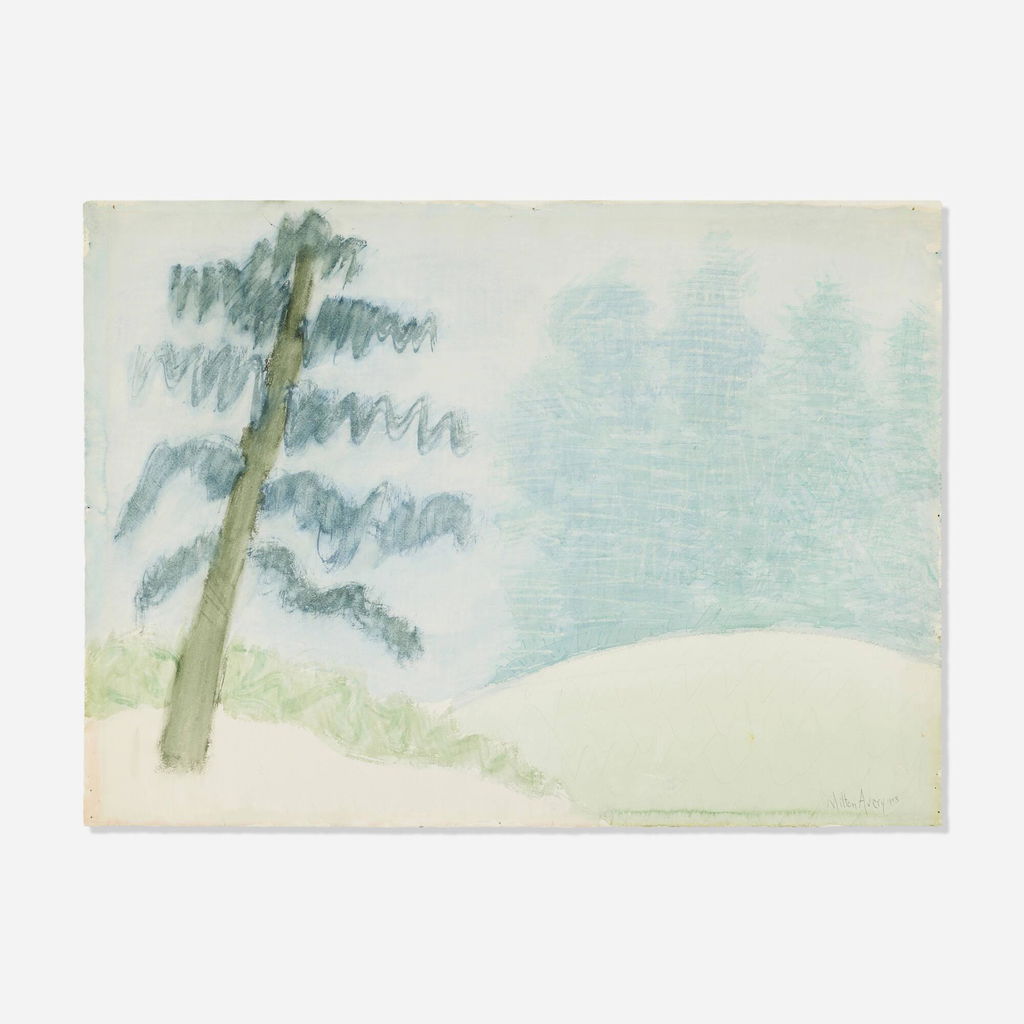 Lone Pine Early Morning by Milton Avery sold for $57,600 (380% above estimate). Image courtesy of Rago