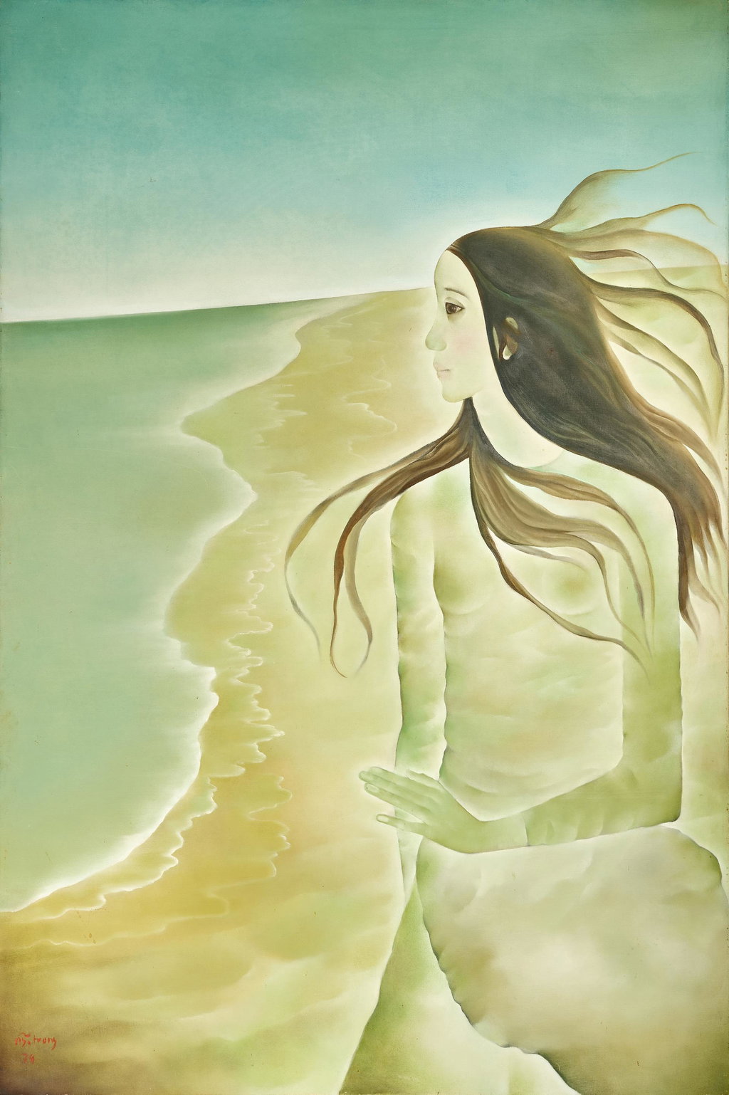 By the Ocean (1974). Sold for $74,000 in 2025. Image courtesy of Bonhams