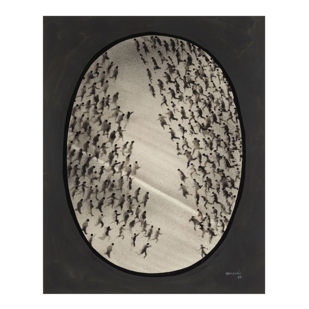 Encuentro by Juan Genoves sold for $23,500. Image courtesy of Bonhams Cornette de Saint Cyr