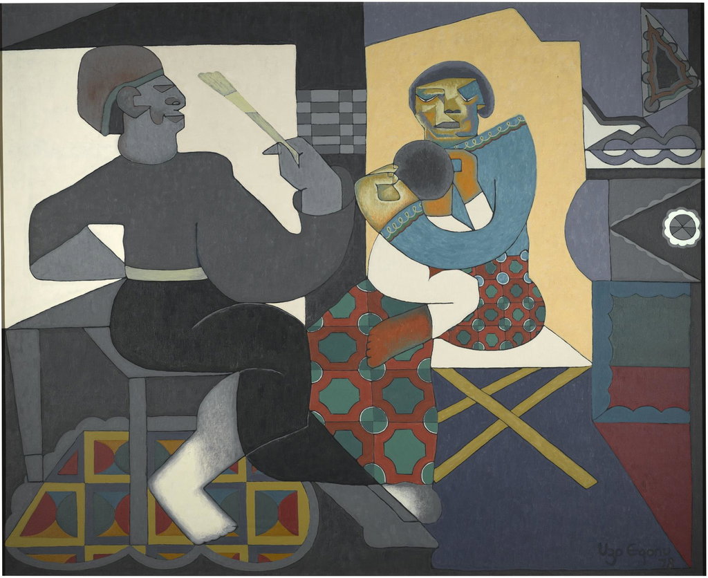 Artist Painting Mother And Child (1978). Sold for $30,700 in 2017. Image courtesy of Sotheby's