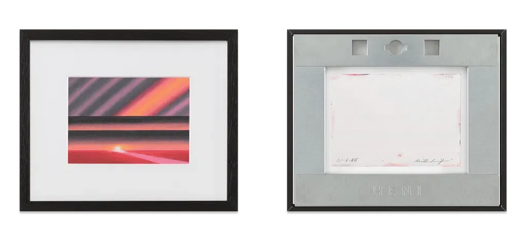 Front and verso of a framed Pastel painting