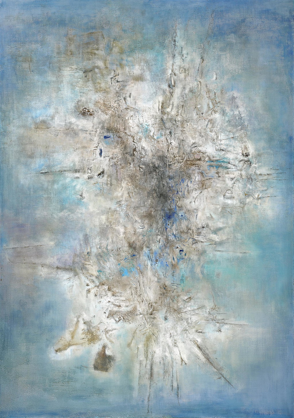 Voie lactée - 09.11.56 (Milky Way - 09.11.56) by Zao Wou-ki estimated at $5.74m (low) to $9.56m (high). Image courtesy of Christie's