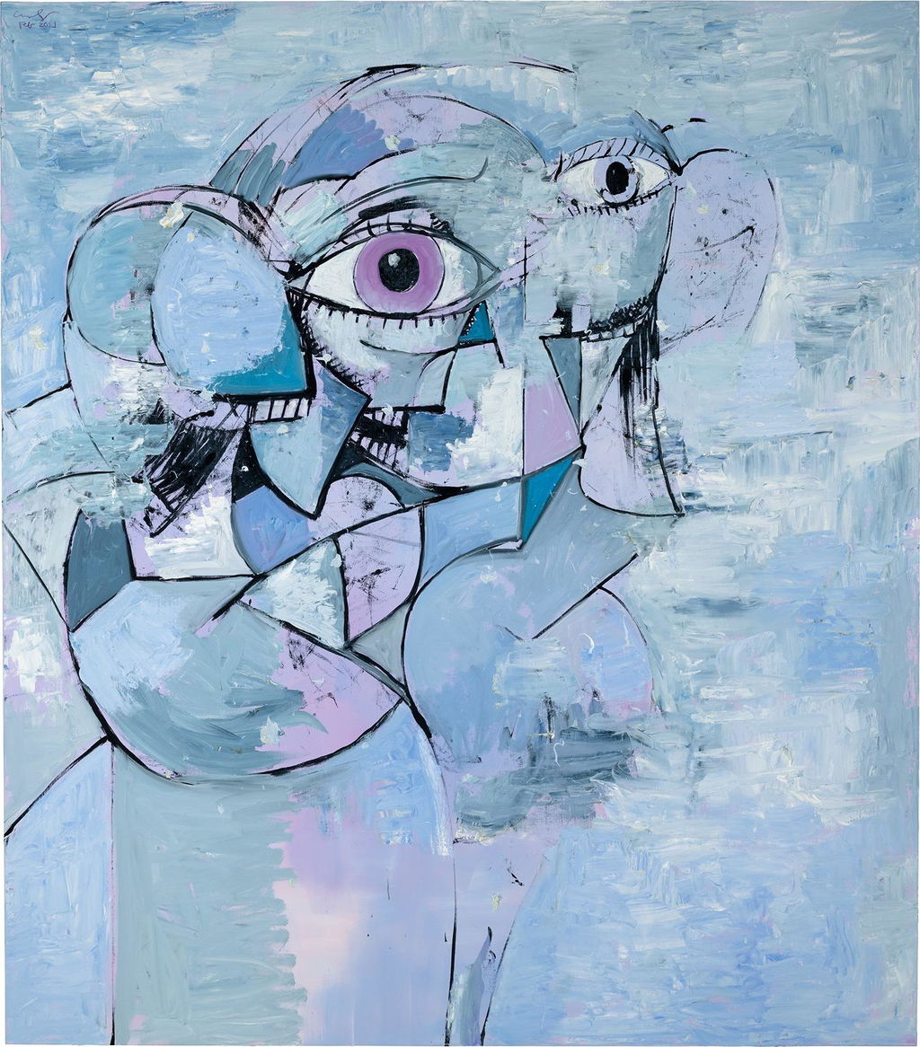 Blues In F by George Condo sold for $1.76m.
Image courtesy of Phillips