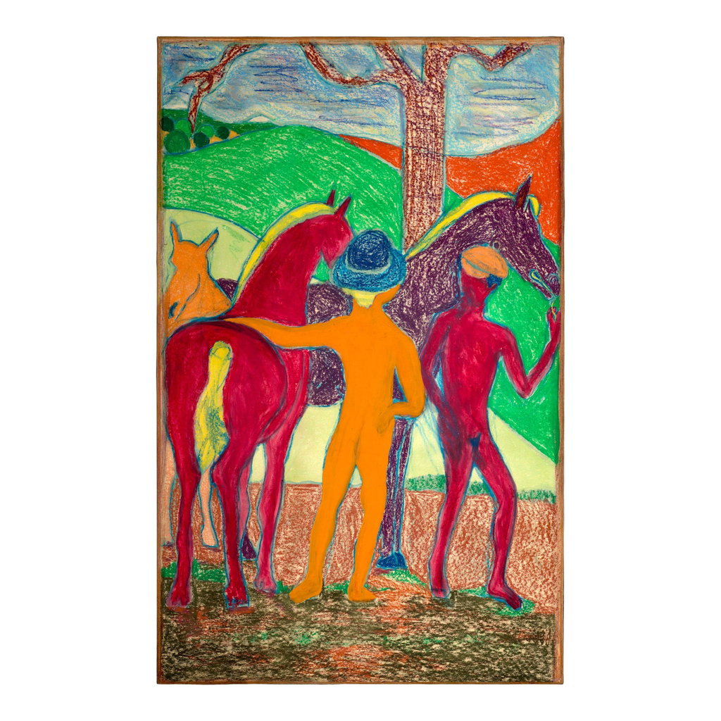 Horseman of the Queen of Sheba by Bob Thompson sold for $267,200. Image courtesy of Bonhams