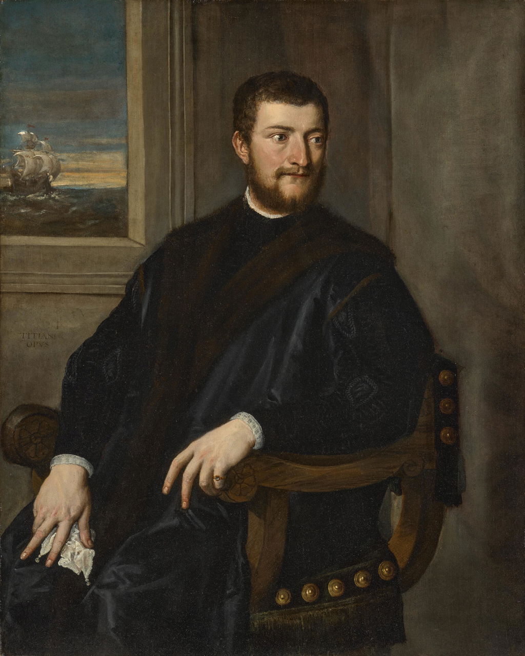 Portrait of a nobleman, seated before a window. Image courtesy of Christie's