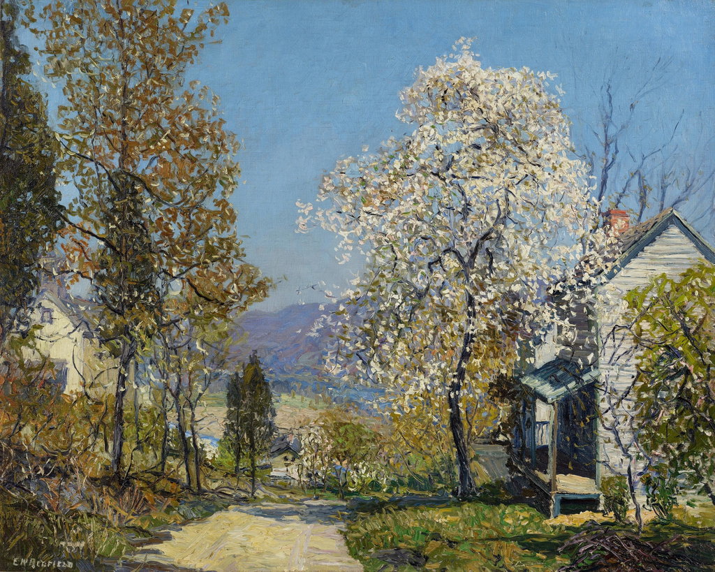 Overlooking the Valley by Edward Redfield sold for $320,000. Image courtesy of Sotheby's