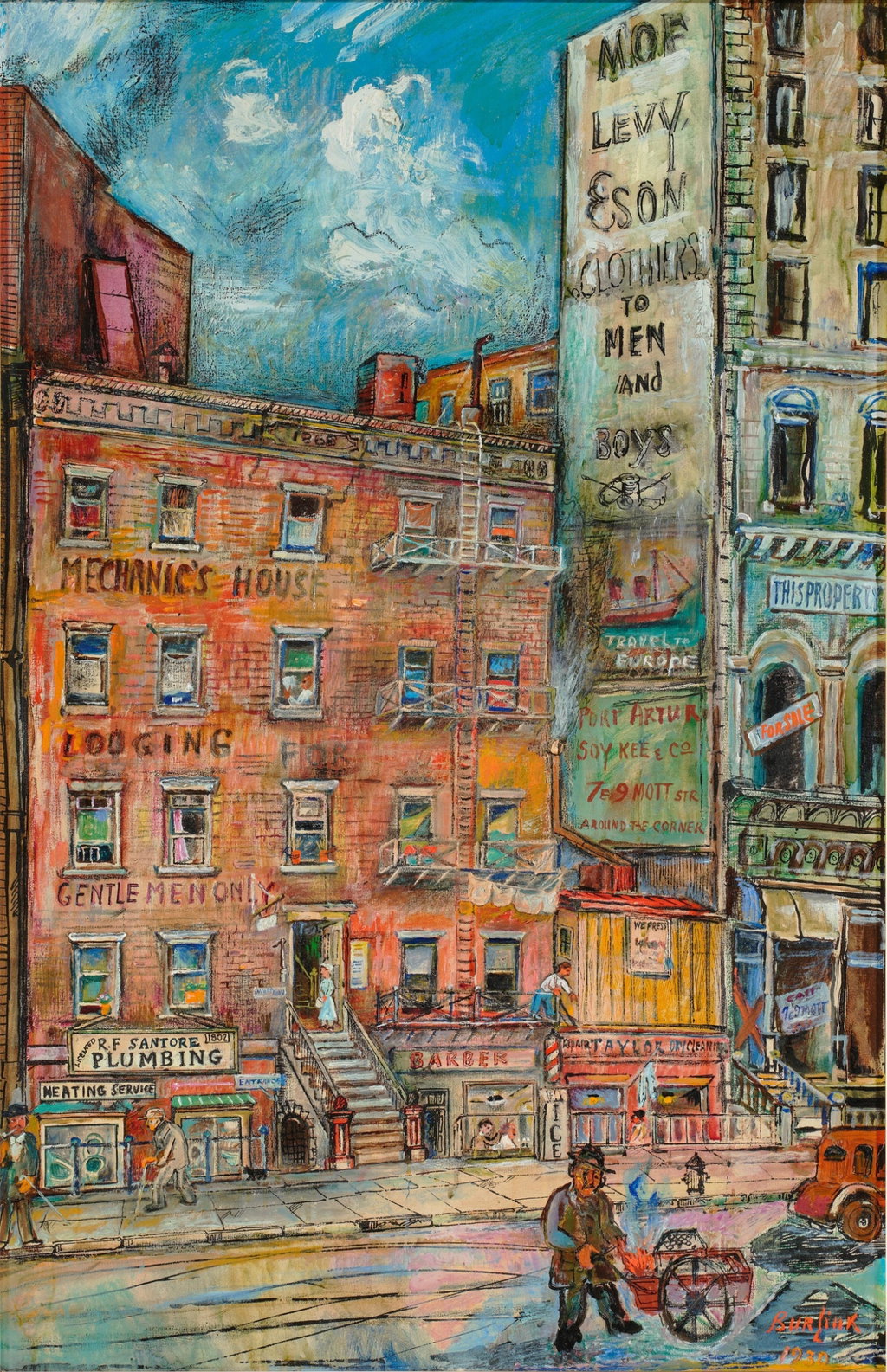 New York Tenement by David Burliuk sold for $115,200. Image courtesy of Sotheby's