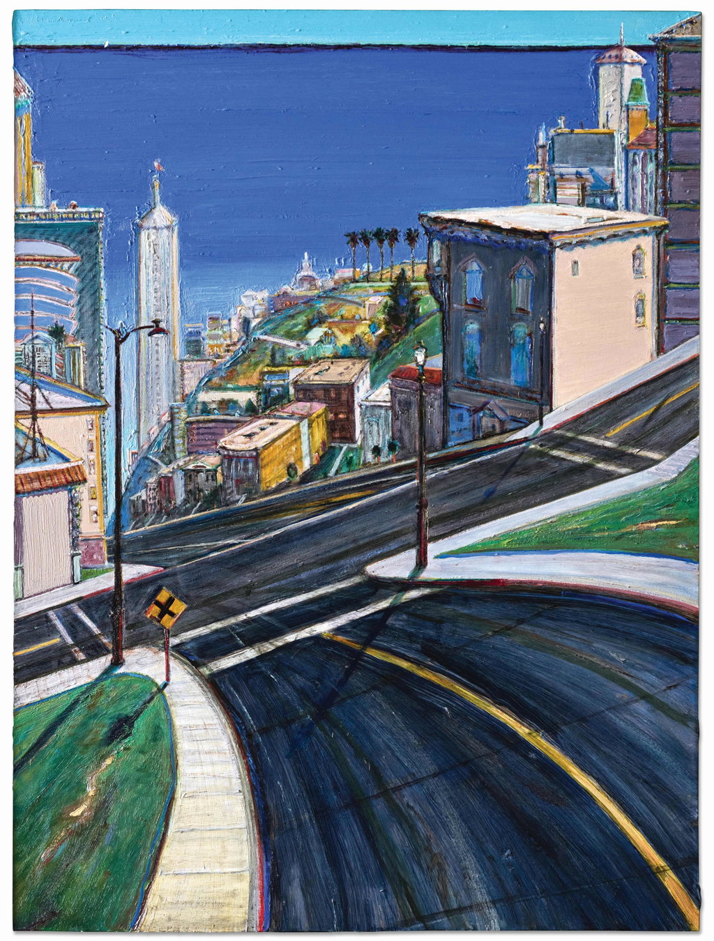 Ocean City by Wayne Thiebaud estimated at $2.5m (low) to $3.5m (high). Image courtesy of Sotheby's