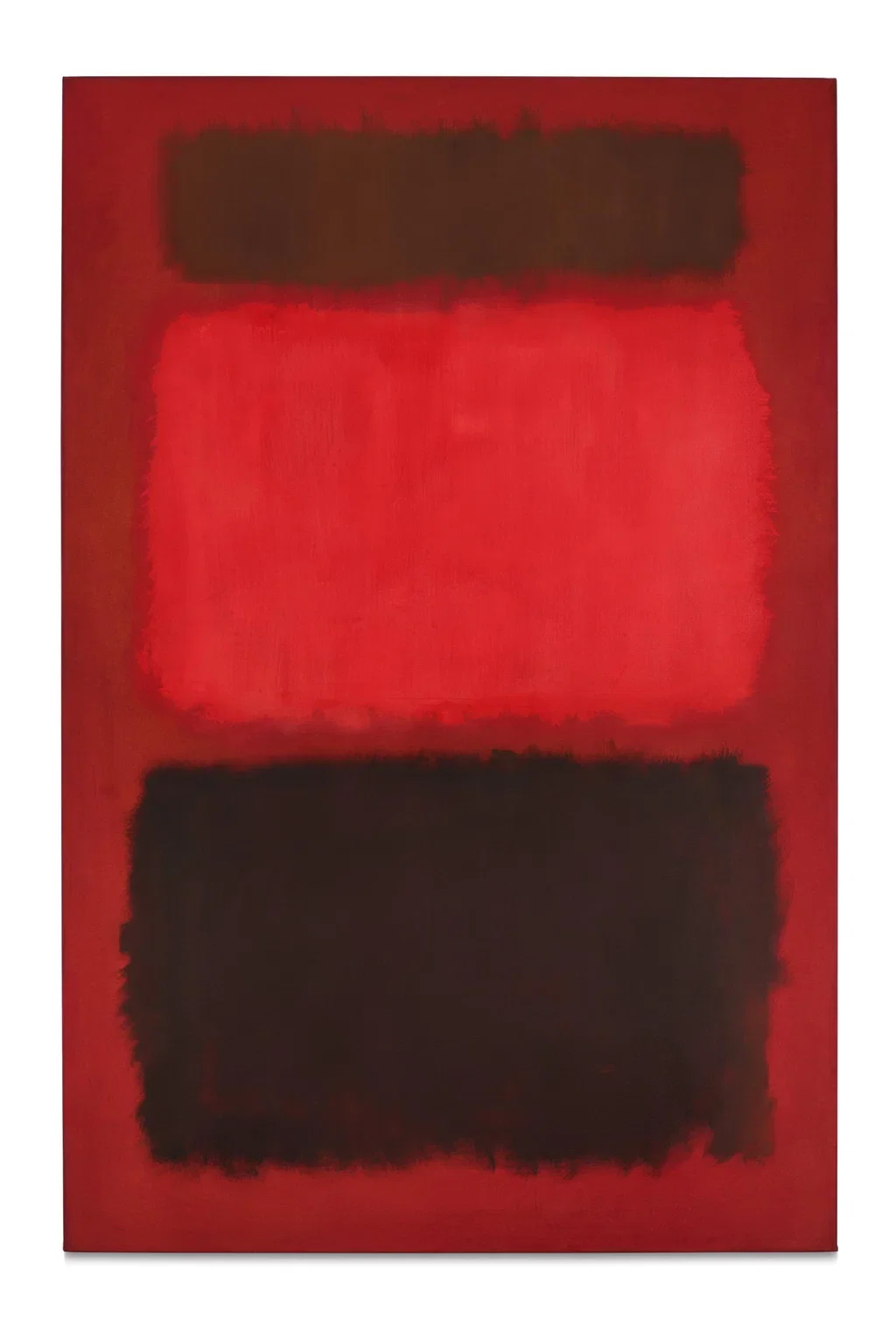 Mark Rothko's Brown and Blacks in Reds (1957), sold for $85.78m with fees, leading Sotheby's Mnuchin sale in New York on May 14. Image courtesy of Sotheby's