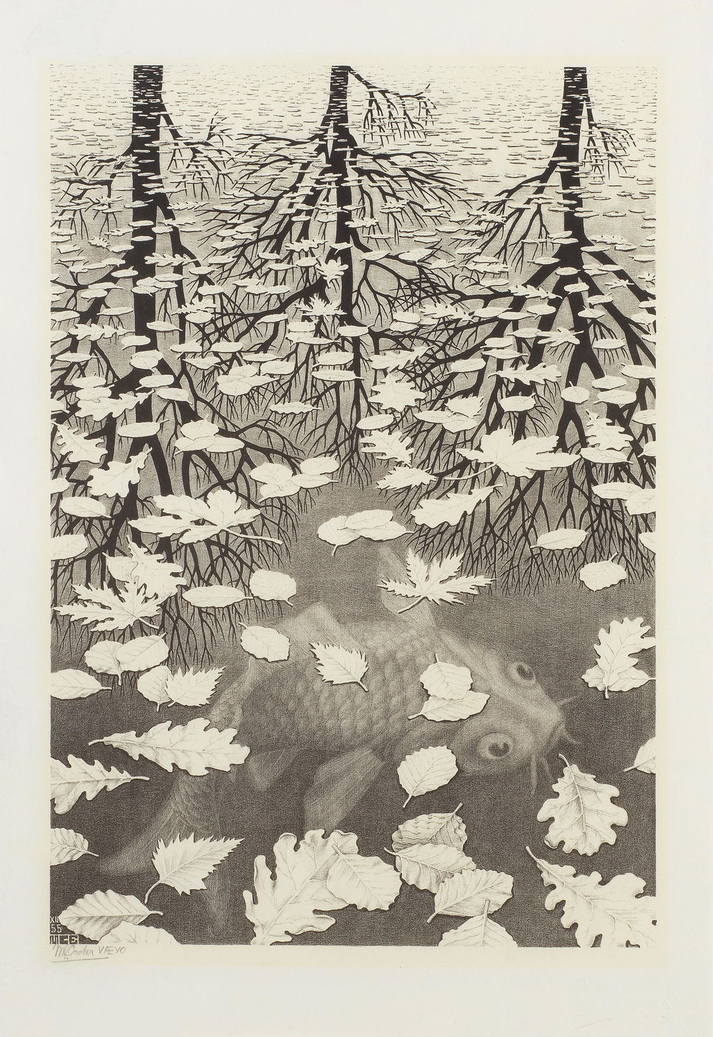Three Worlds (Drei Welten) by MC Escher sold for $15,500.
Image courtesy of Bonhams