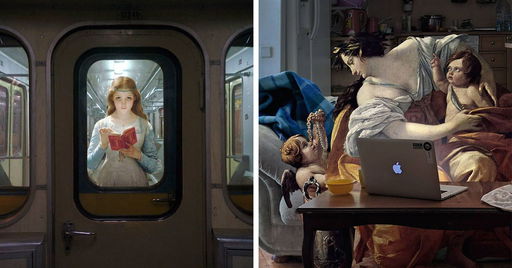The Best Of Alexey Kondakov: People From Classic Paintings Inserted Into Modern City Life (60 Pics)