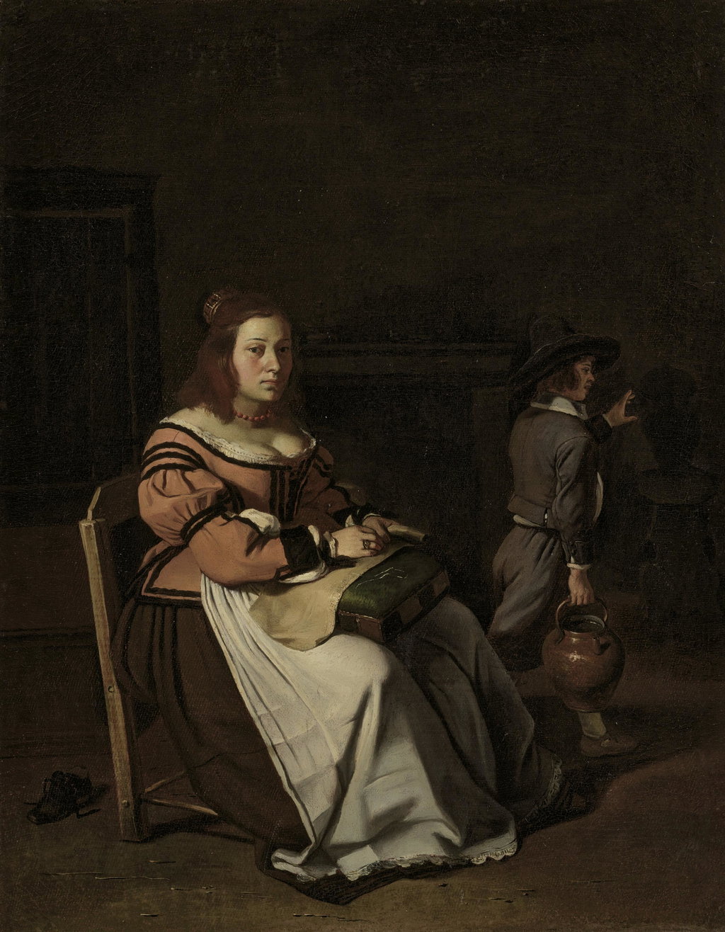 A Woman Lacemaking in an Interior by Michael Sweere sold for $102,700. Image courtesy of Christie's
