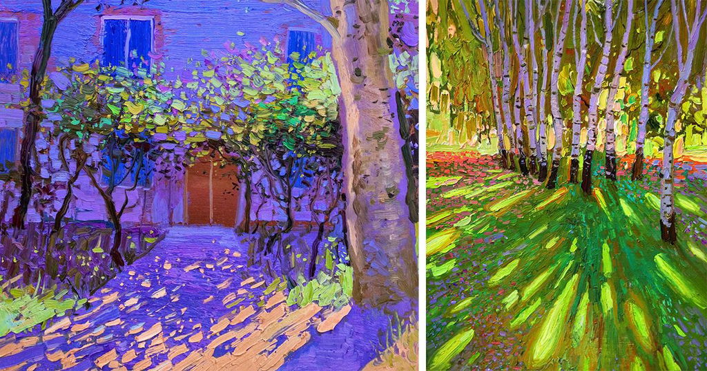 Sergiu Ciochină Captures the Dance of Sunlight and Shadows in Textural, Vivid Oil Paintings — Colossal