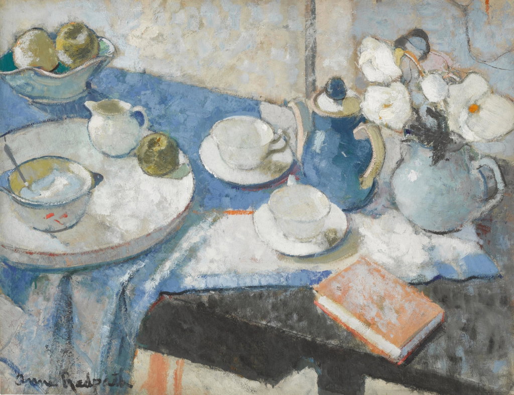 The Blue Tablecloth by Anne Redpath sold for $110,400. Image courtesy of Sotheby's