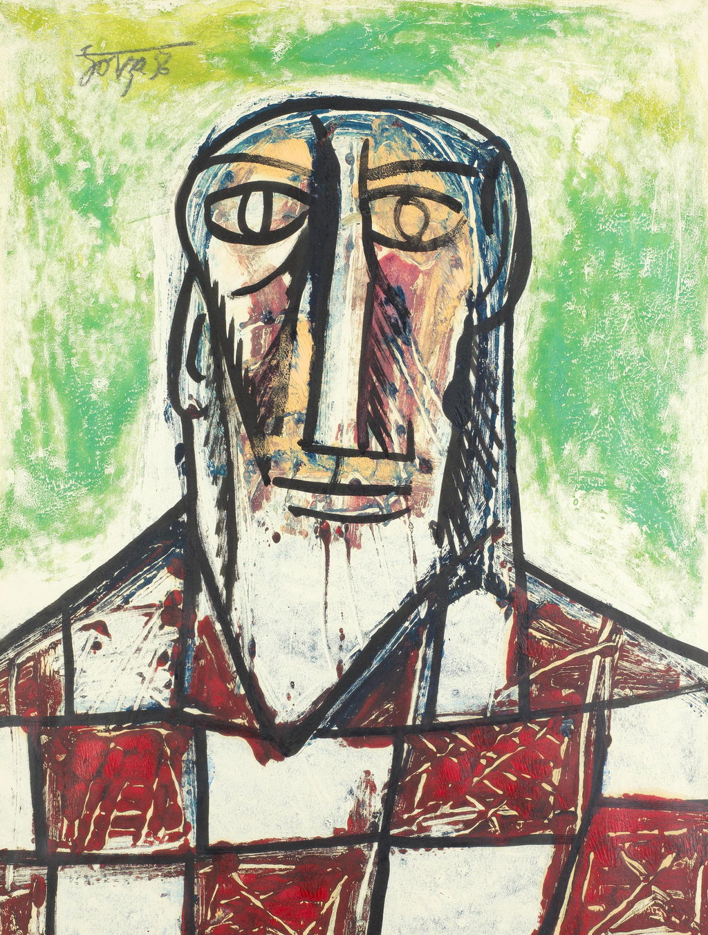 Untitled (Head of Man) by Francis Newton Souza sold for $86,400.
Image courtesy of Bonhams