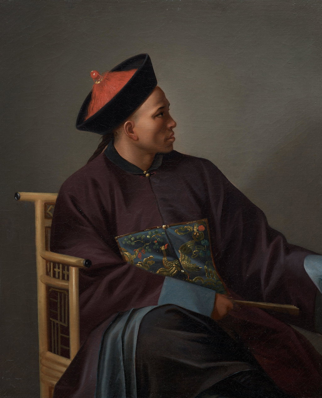 Seated Chinese Man in Mandarin Dress (En siddende kineser i mandarindragt) by Jens Juel sold for $198,300 (1370% above estimate). Image courtesy of Phillips