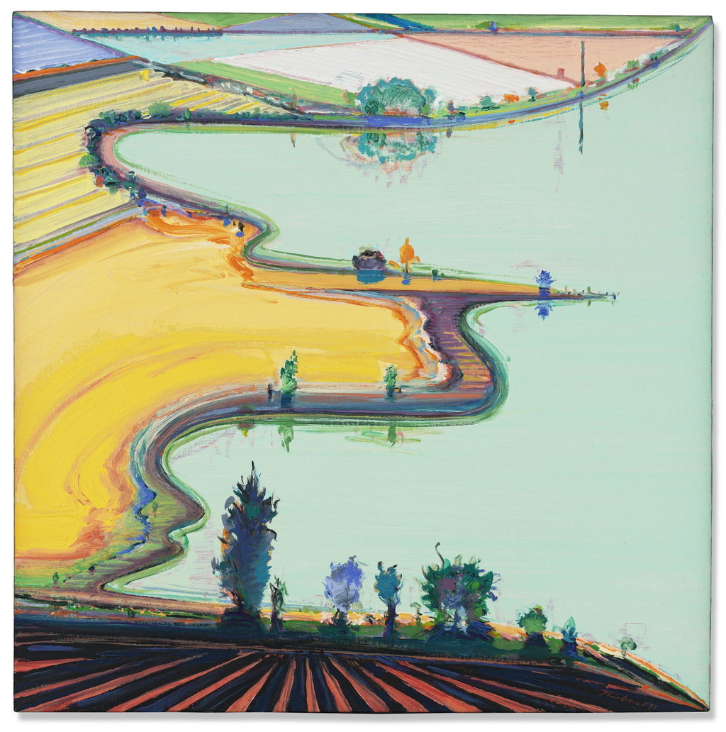 Coastal Farms by Wayne Thiebaud estimated at $800,000 (low) to $1.2m (high). Image courtesy of Christie's