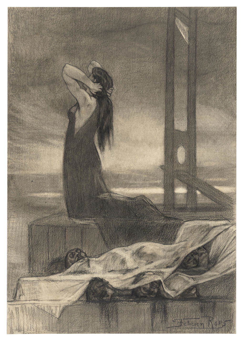 La peine de mort by Felicien Rops sold for $186,800. Image courtesy of Christie's