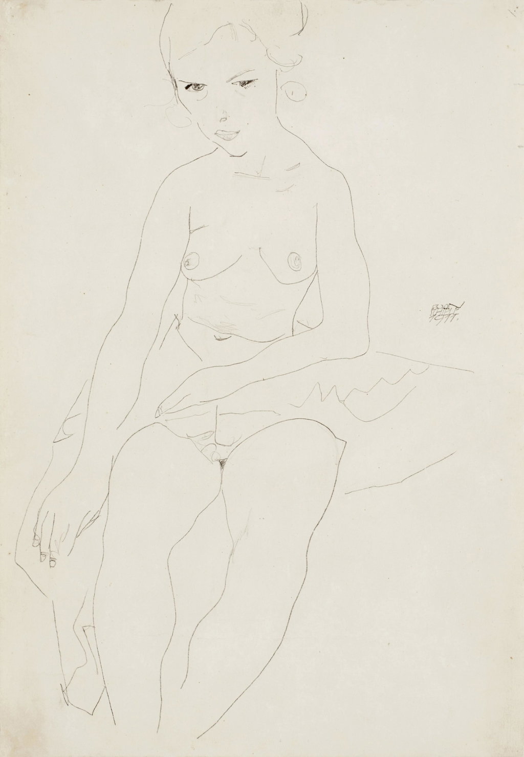 Sitzender Halbakt (Seated Semi-Nude). Image courtesy of Sotheby's