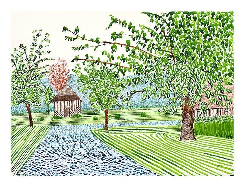 Study of 'The Entrance' by David Hockney sold for $171,300. Image courtesy of Sotheby's