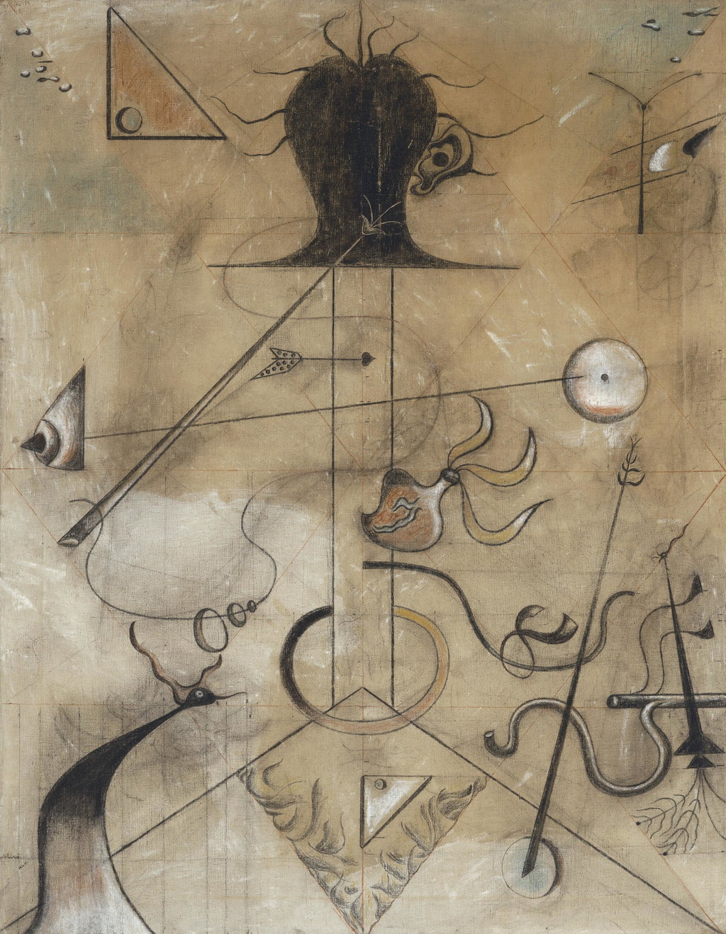 Portrait de Madame K by Joan Miro sold for $53.53m. Image courtesy of Christie's